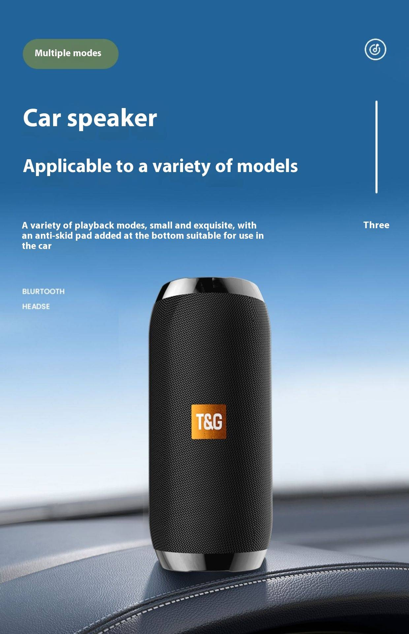 TG117 Wireless Bluetooth Speaker - Portable Outdoor Speaker With Deep Bass & Stylish Design (Compact & Water Resistant)_voghion.com