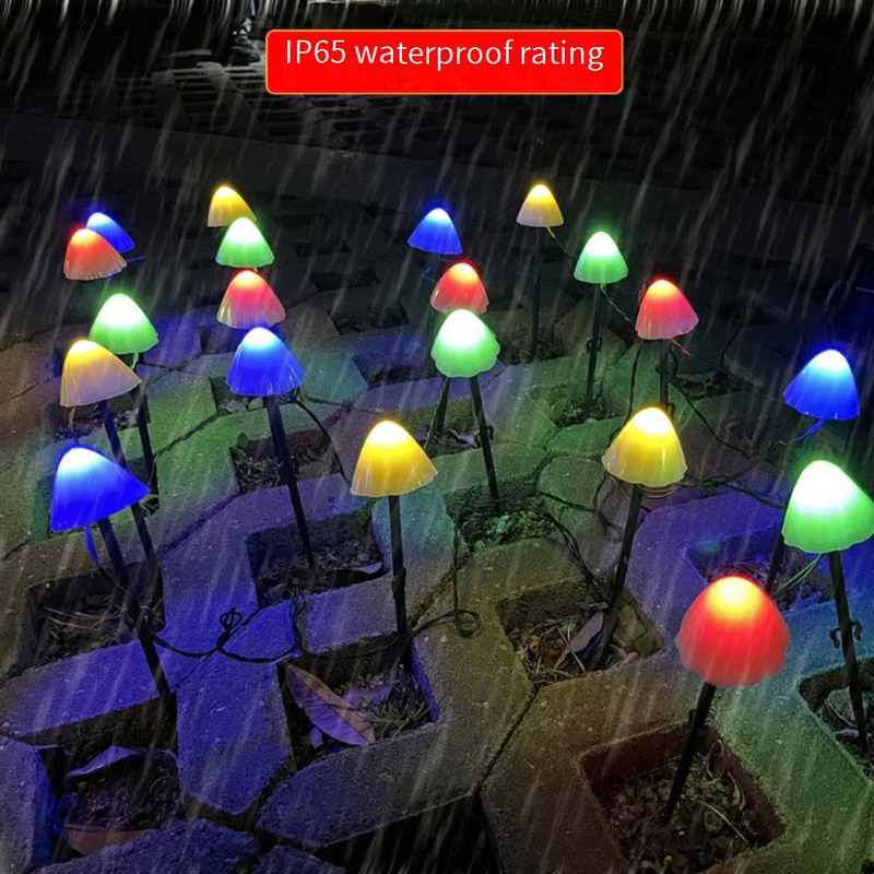 Solar Mushroom String Lights – 3M/5M/6.5M Outdoor LED Fairy Lights For Garden, Pathway, Camping (IP65 Waterproof, Remote Control)_voghion.com