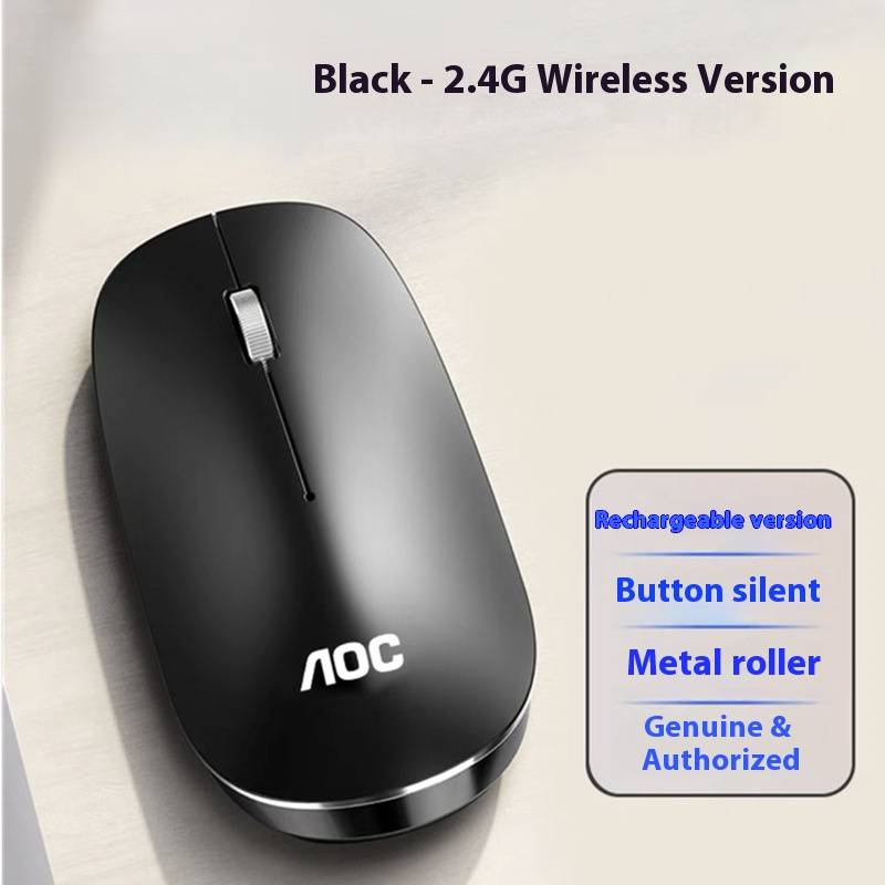 MS201 Wireless 2.4G Optical Silent Mouse, Ultra-Slim Ergonomic Design For Laptop & Desktop, 3 Adjustable DPI (1000/1600/2400), 10M Range, USB Receiver_voghion.com