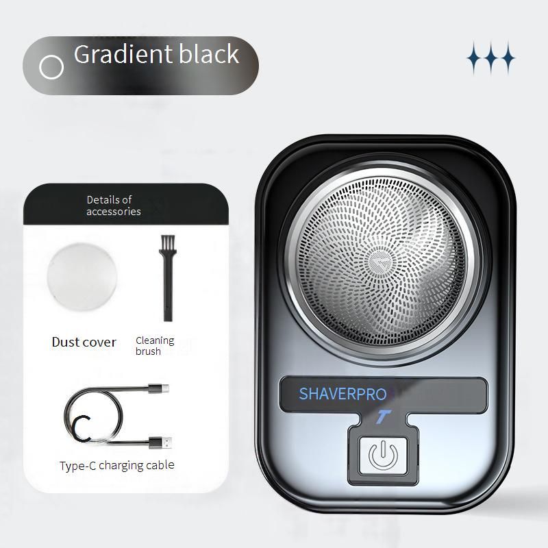 Kompakter Elektrorasierer für Männer, tragbarer Reiserasierer mit rotierendem Mehrklingensystem, LED-Anzeige, wiederaufladbar und wasserdicht,_voghion.com