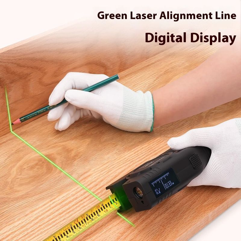 3-in-1 Laser Tape Measure – High-Precision Digital Measuring Tool With Cross-Line Laser & Auto-Calculation_voghion.com