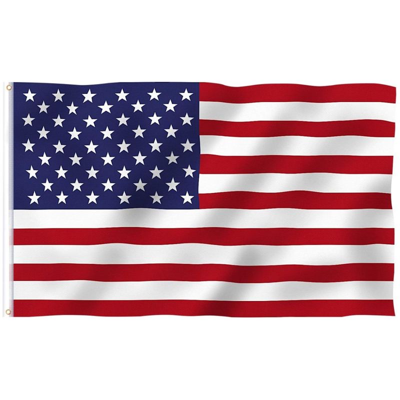 1pc American Flag 3x5Ft Double Side Printed Hanging Banner Flags With Grommets, Polyester Material, Vivid Color And UV Fade Resistant_voghion.com