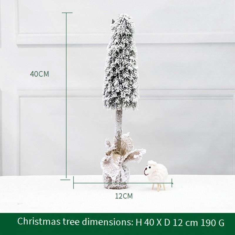 Flocked Snowfall Christmas Tree – Mini Desktop Decor With Realistic PE Snow Effect For Home & Retail Displays (Multiple Sizes & Styles)_voghion.com