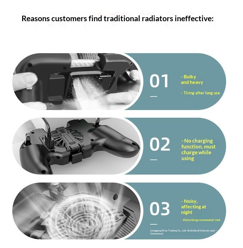 Digitex New Model Phone Cooler Semiconductor Artifact Air Cooling Charging Ultra Quiet Noiseless Clip-on Back Clip Fan_voghion.com