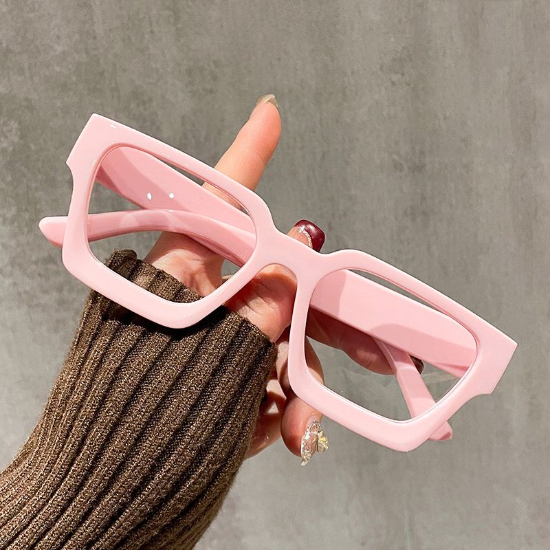 Fashion Thick Edged Square Computer Eyeglass Women Men Anti Blue Light Plain Glass Vintage Colorful Oversized Optical_voghion.com