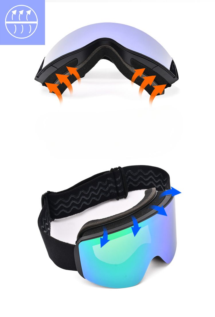 Magnetic Double Layer Anti-Fog Outdoor Sports Snow Mountaineering Ski Goggles_voghion.com