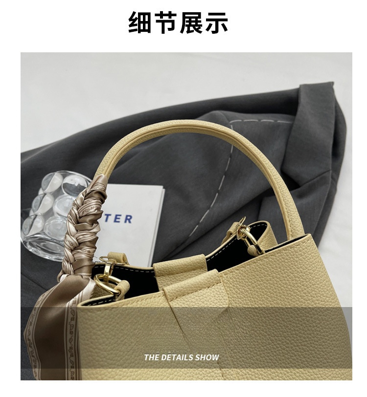 Trama di nicchia del designer, borsa a secchiello in tinta unita alla moda e versatile, borsa da donna portatile a tracolla diagonale con una spalla_voghion.com