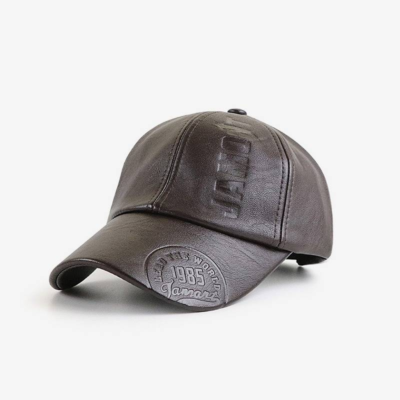 Șepci de baseball din piele PU cu imprimeu de litere, primăvara și toamna, în aer liber, reglabile, casual, pălării cu protecție solară_voghion.com