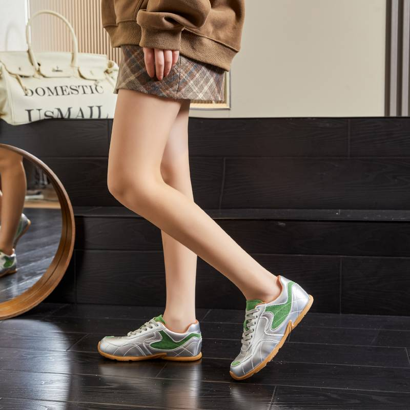 Mingliu Nuove scarpe da ginnastica in pelle De 2025 primavera retrò scarpe sportive basse scarpe casual abbinate da donna abbinate al colore scarpe Forrest Gump_voghion.com