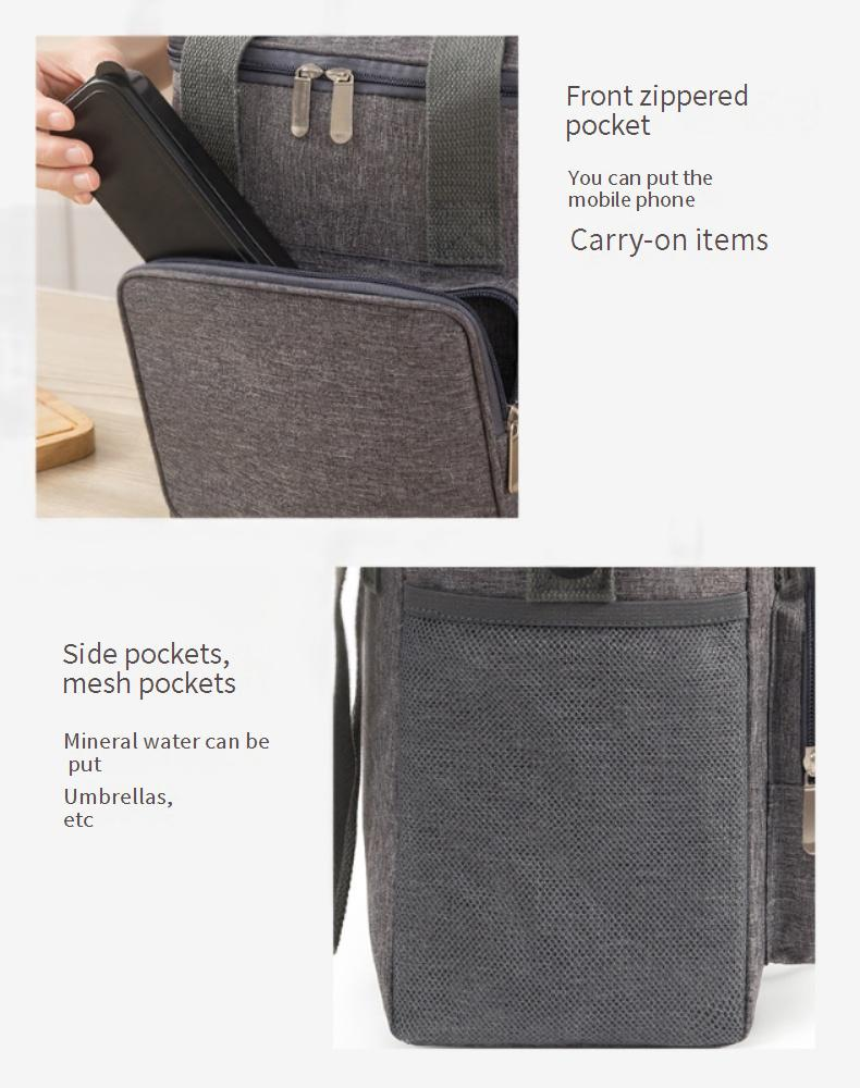 Funksjonelle vesker matboks, veske, firkantet veske, fortykket matpose av aluminiumsfolie, piknikpose med stor kapasitet for kontorarbeidere og studenter med ris_voghion.com