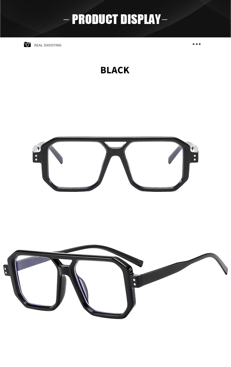 Damen-Brillenfassungen, polygonale Schildpatt-Brille, modisch und stilvoll für Studenten mit Blaulichtschutz und Myopie-Brille_voghion.com