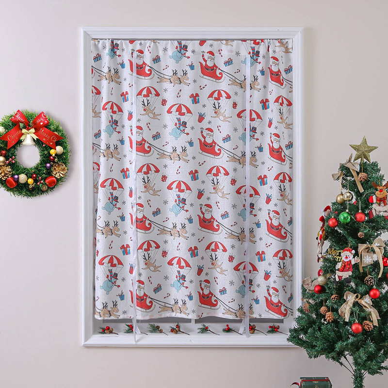 Verdunkelungsvorhänge mit weihnachtlichem Cartoon-Print – Festliche Weihnachtsdekoration für Wohnzimmer, Schlafzimmer, Küche (140 x 100 cm, 140 x 160 cm, 140 x 200 cm)_voghion.com