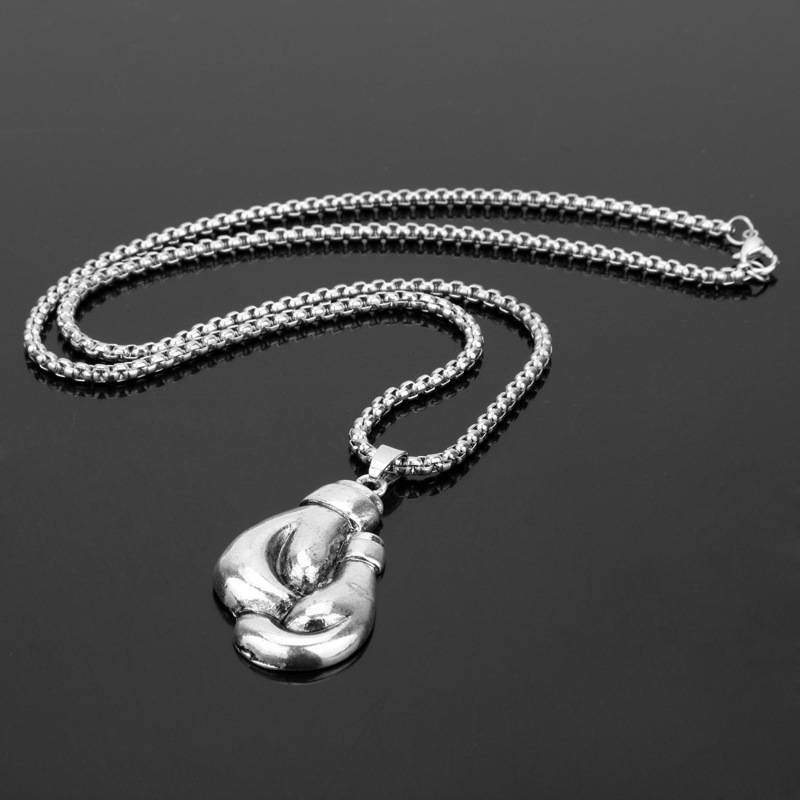 Boxing Gloves Engraved Keychain Stainless Steel Polished Creative Keychain Cross-border E-commerce_voghion.com