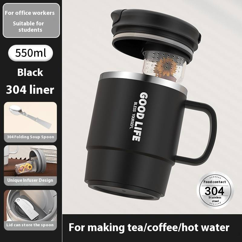 Geïsoleerde koffiemok van roestvrij staal 304 met maatstreepjes - dubbelwandige vacuüm reisbeker, lekvrij deksel, warmte- en koudebehoud_voghion.com