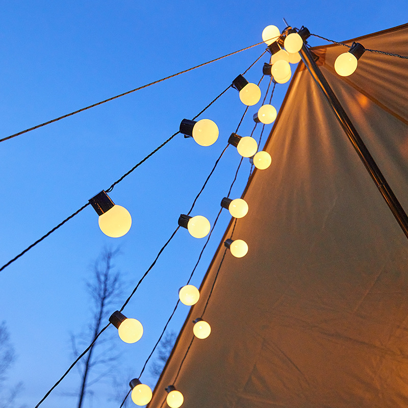 Luci a stringa per esterni alimentate a energia solare, impermeabili, per decorazioni da giardino, patio e campeggio, lampadine G40 bianco caldo_voghion.com