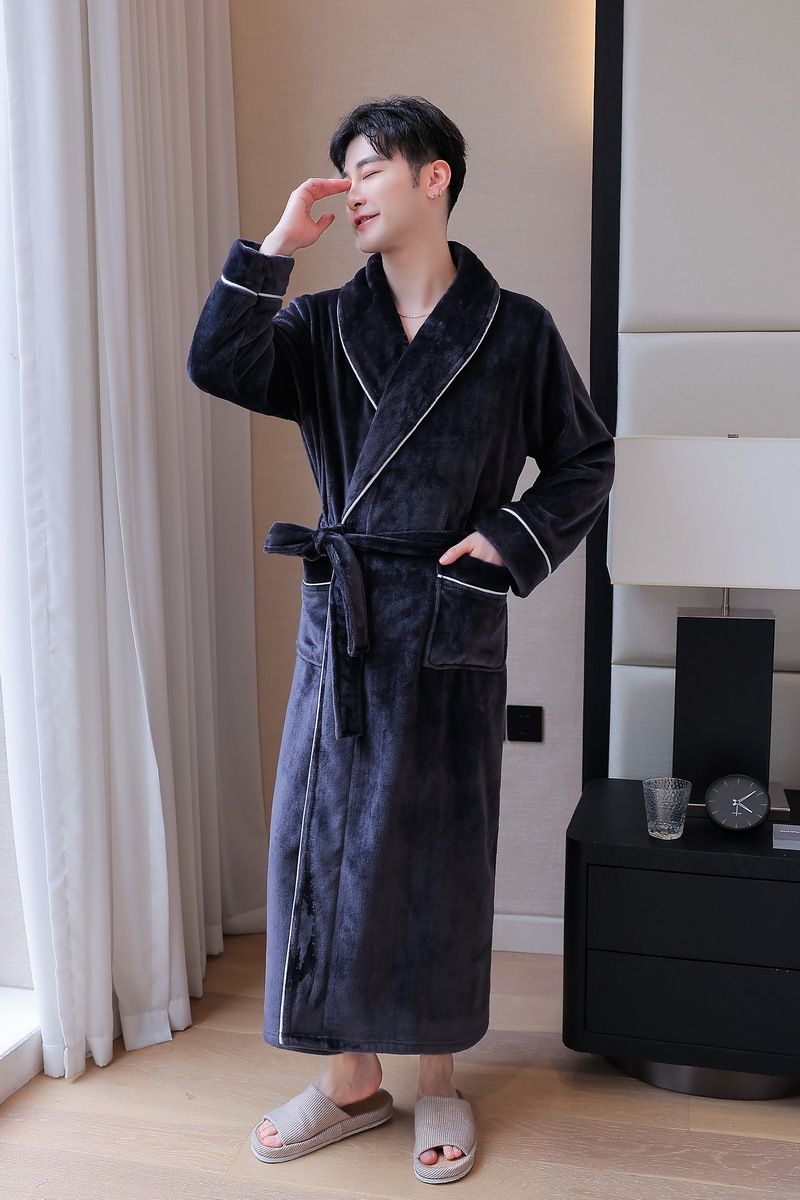 Luxury Flannel Robe For Women & Men - Ultra Soft Fleece Bathrobe With Long Sleeves Cozy Winter Sleepwear Couples Matching Loungewear In Elegant Colors_voghion.com