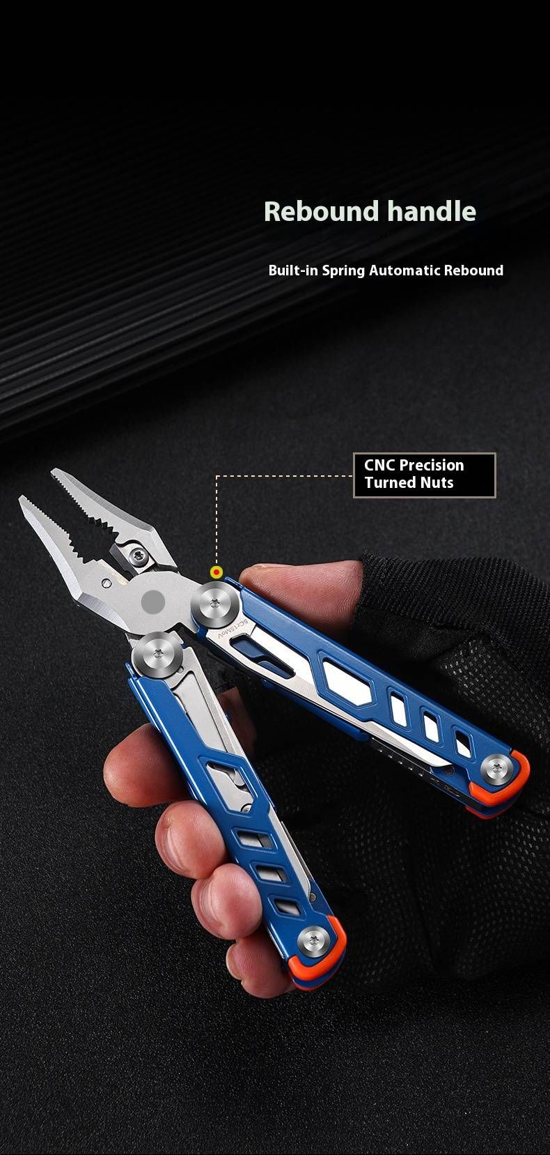 Stainless Steel Multi-Tool Pliers – Compact Folding Knife & Bottle Opener, EDC Survival Tool For Camping & Hiking_voghion.com