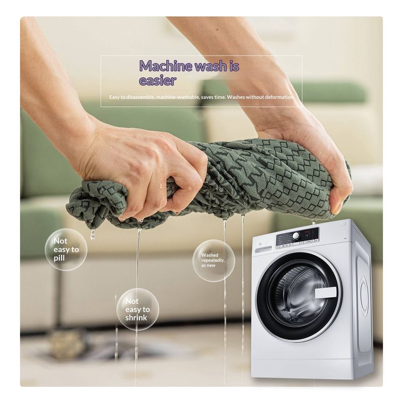 Copridivano elasticizzato – Copertura totale, tessuto in poliestere, vestibilità moderna per divano componibile, divano a due posti e poltrona (antiscivolo, lavabile in lavatrice)_voghion.com