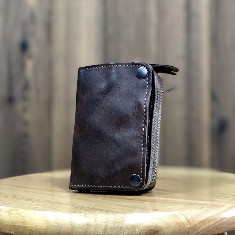 Cowhide For Men Genuine Multifunctional Large Capacity Car Key Wallet Vegetable Tanned Leather Card Holder Coin Purse_voghion.com