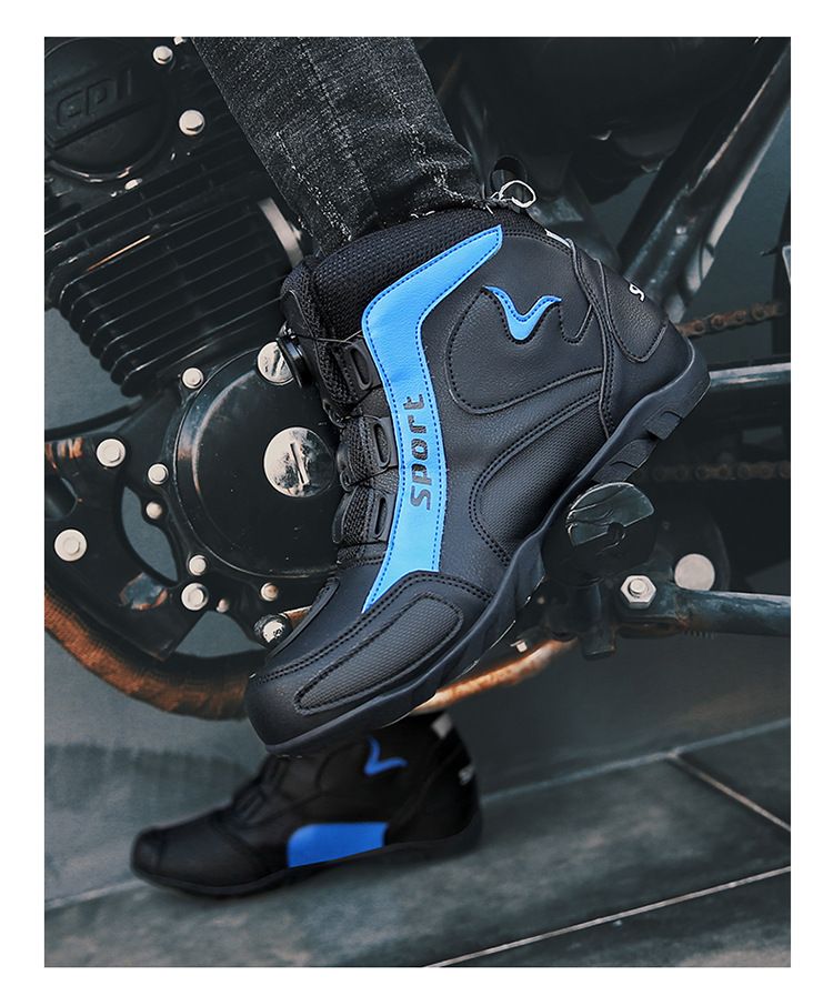Pantofi noi de motocicletă pentru bărbați și femei, ghete de motocicletă off-road pentru patru sezoane, ghete scurte de curse, echipament de călătorie cu autoblocare pentru motociclete_voghion.com