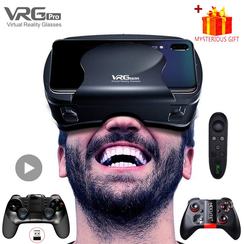 VRG Pro VR-Brille Virtual Reality Headset-Geräte Viar 3D-Helmbrillenlinsen Smart für Smartphone-Handy-Spiel_voghion.com
