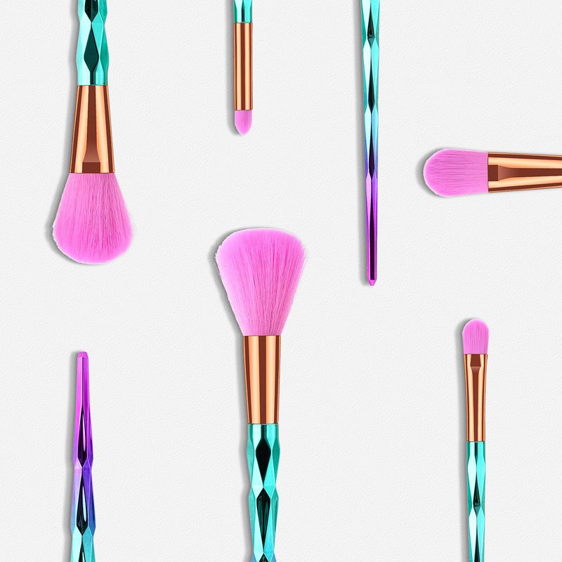5-teiliges Make-up-Pinselset, Make-up-Tools, Augenset, Lidschattenpinsel, rosa und blauer Farbverlauf, Yuncai GUJHUI_voghion.com