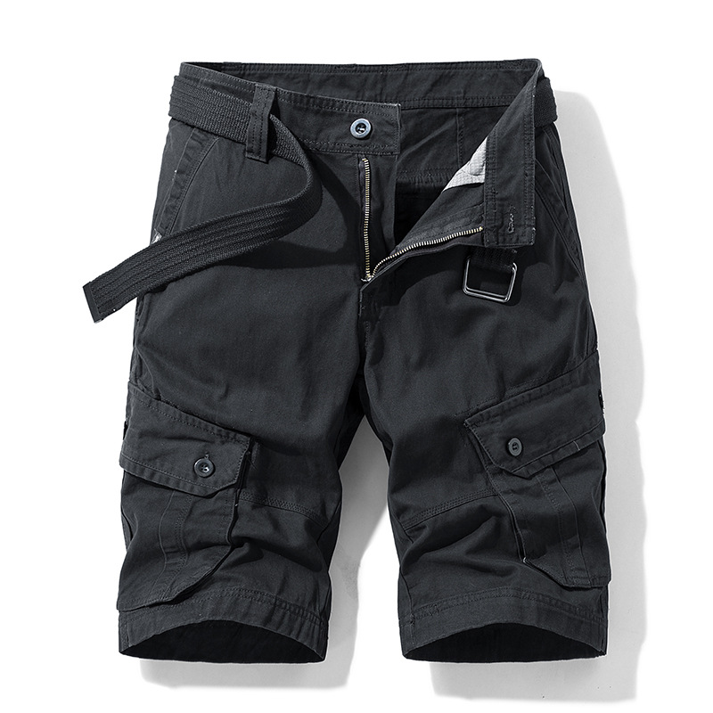 Summer Workwear Casual Pentagonal Pants, Trendy Brand Straight Tube Multi Bag Shorts, Men's_voghion.com