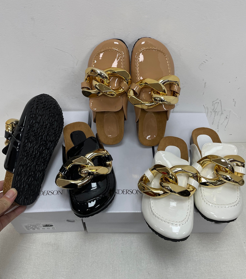 Ženski čevlji, novi Baotou, udobni ženski copati z mehkim podplatom in zlato verižico_voghion.com