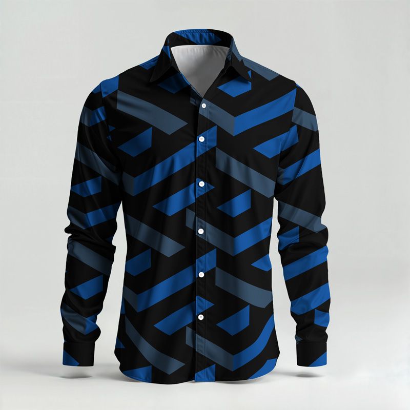 Camicia da uomo semplice, modello monopetto, con risvolto, nuova moda quotidiana, casual, comoda e ampia, da lavoro_voghion.com