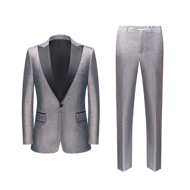 CT 2025 Nuovo costume da uomo in stile coreano, completo da palcoscenico blu, due pezzi_voghion.com
