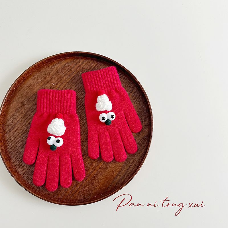 Nowe 2024 Boże Narodzenie Czerwone Rękawiczki Palcowe Damskie Zimowe Studentki Urocza Para Koreańska Wersja Grube Ciepło Rowerowe Dotykowe_voghion.com