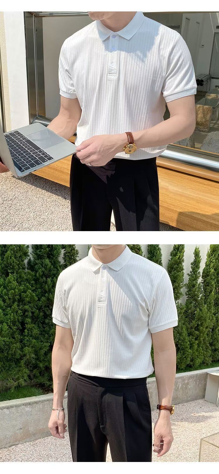 Männerkleeder Summer Kuerzärmlech Poloshirt Männer Mark locker Stil Design Nische Tops Ins T-Shirt Männer_voghion.com