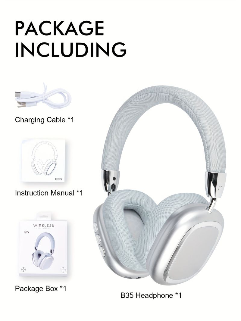 B35S Wireless Headphones Built-in Microphone For Gaming, Music, Sports With Long Battery Life And Call Function_voghion.com
