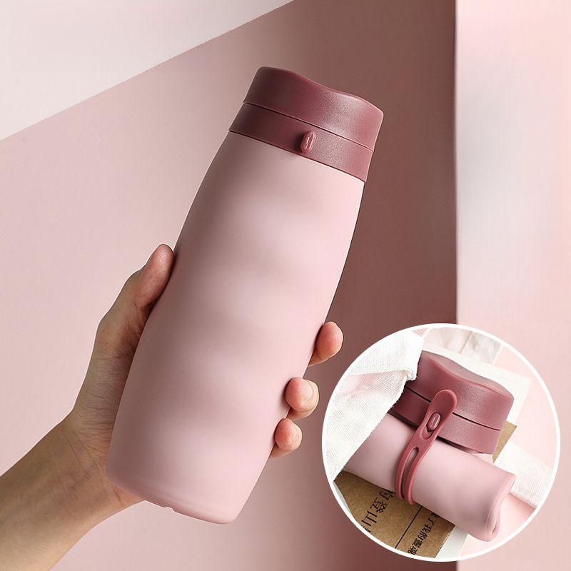 Borraccia sportiva portatile da 600 ml, resistente alle alte temperature, in silicone, pieghevole, per viaggi all'aperto_voghion.com