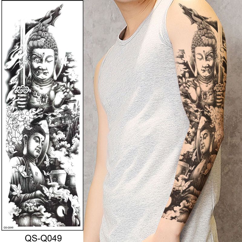 Autocollant de tatouage de bras de fleur entière unisexe en option_voghion.com