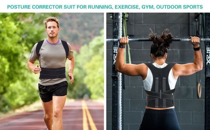Sports Brace Back Pain Double Bandage Cross Strap Shoulder And Waist Support_voghion.com