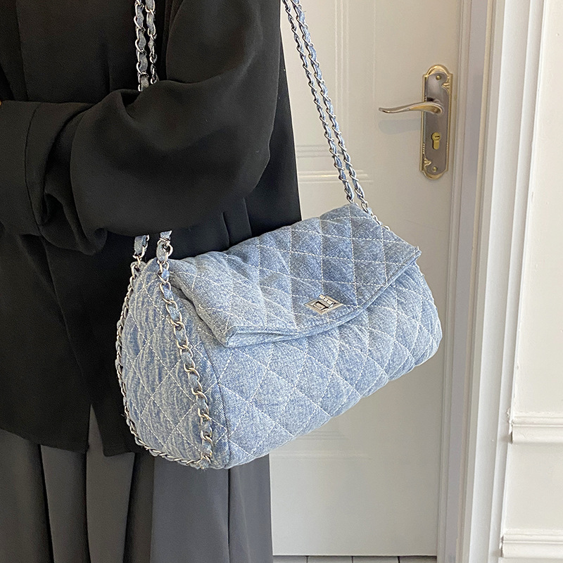 Borsa da donna di fascia alta Borsa da donna 2023 New Fashion Borsa a tracolla a prezzo singolo Denim Borsa tote versione coreana di grande capacità_voghion.com