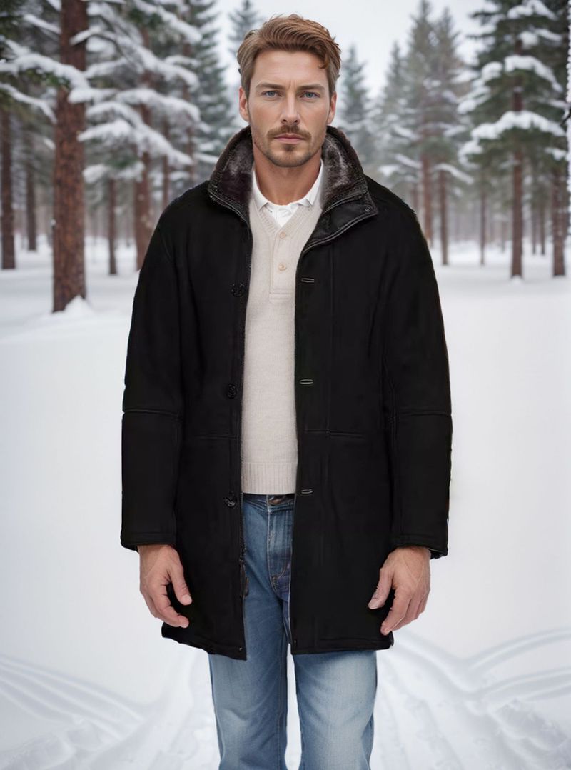Herren-Midlong-Shearling-Wollmantel Herbst/Winter 2023_voghion.com