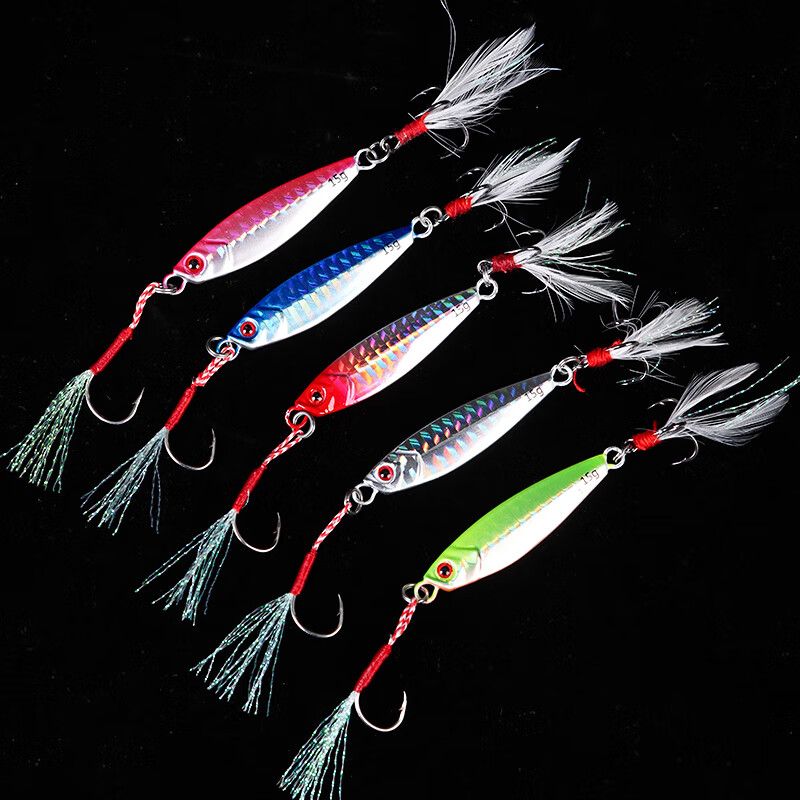 Cebo de doble pelo con anzuelo, juego de placa de hierro pequeña, accesorios de pesca de agua dulce marina_voghion.com