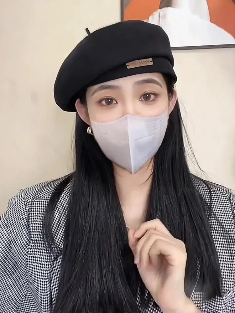 Neuheiten Herbst Winter Neue süße kühle leichte Wollmützen Mode Britischer Künstlerstil Retro Vielseitige Baskenmützen für Frauen_voghion.com