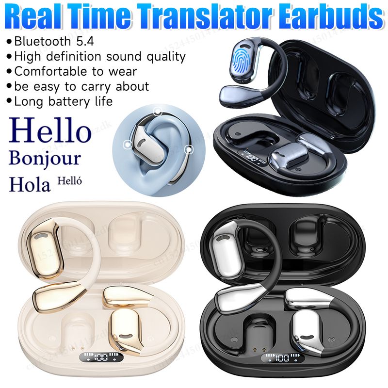 AI Translator M75 bežične slušalice sportske Bluetooth slušalice igraće slušalice slušalice za prevođenje u stvarnom vremenu 144 jezika_voghion.com