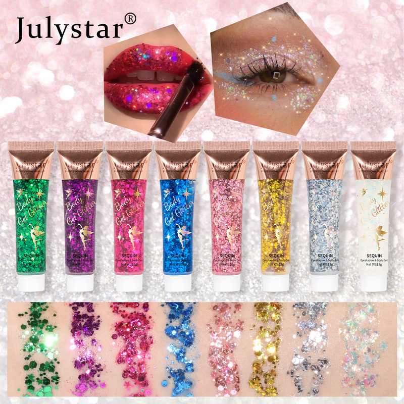 Colorful Makeup Mermaid Scale Gel Liquid Face Lip Dazzle Body Polarized Stage Sequins Eye Shadow_voghion.com