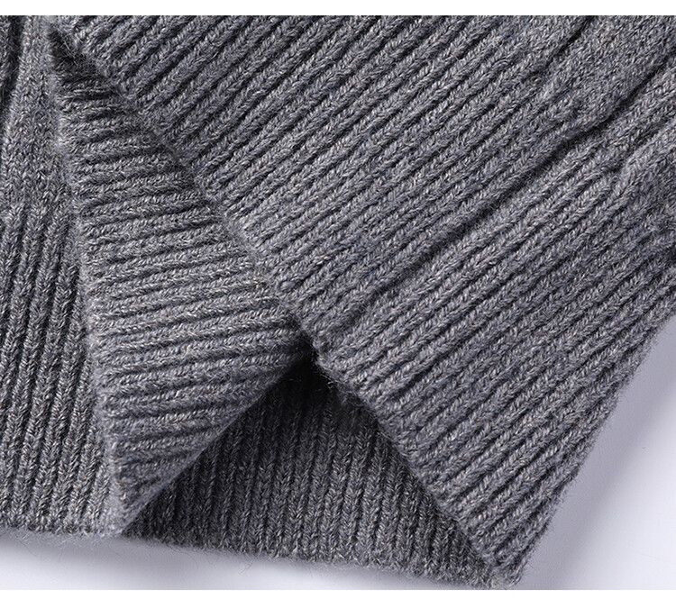 Herrenbekleidung Winter Verdickter Strickpullover Halbhoher Reißverschlusskragen Pullover Herbst und Winter Warmes Wollhemd Lockerer Pullover Twist_voghion.com