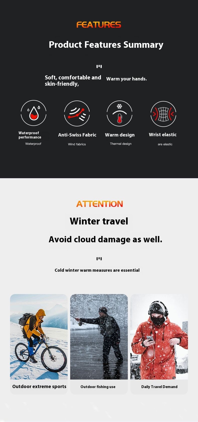 Winter Outdoor Cycling Men With Exposed Fingers Touch Screen For Electric Bikes Windproof Plush Waterproof And Warm_voghion.com