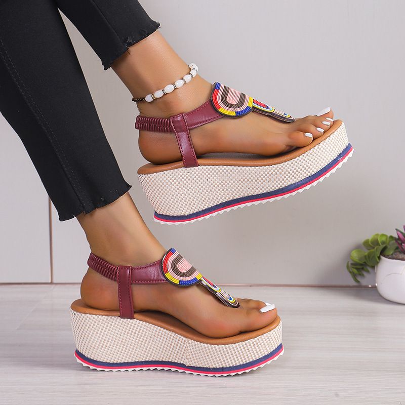 New Fashion Trend Pinched Elastic Platform Platform High Heel Comfortable Plus-size Sandals_voghion.com