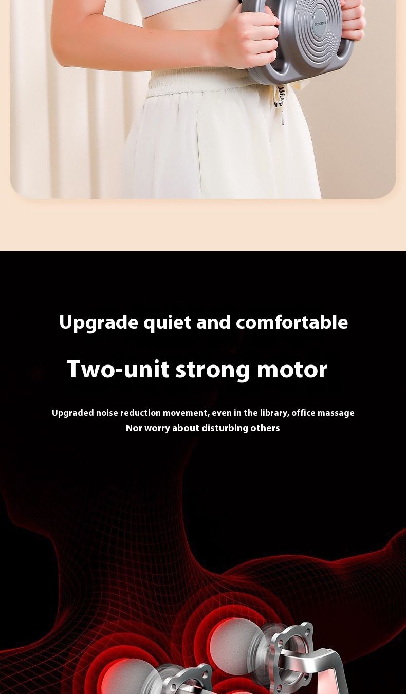 Rechargeable fascia gun Pro grade low back powerful vibration muscle relaxation massager six-head fascia gun_voghion.com