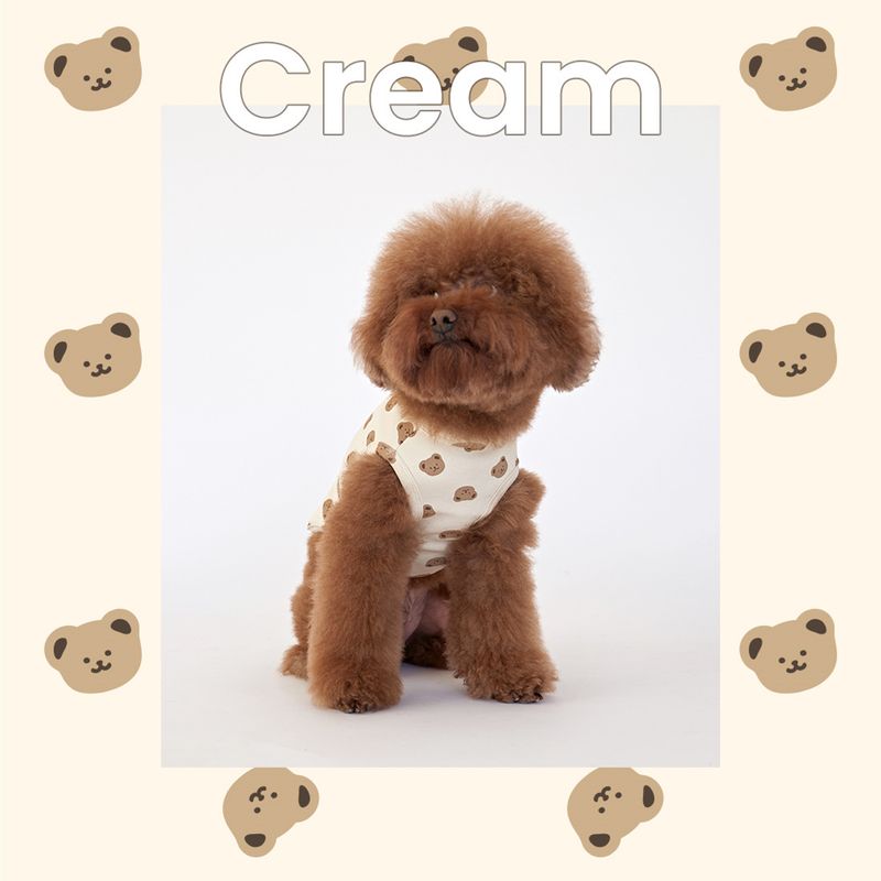 INS Korea Herbst Winter Nette Creme Bär Weste Warme Hund Hause Kleidung Baumwolle Haustier Klimaanlage_voghion.com