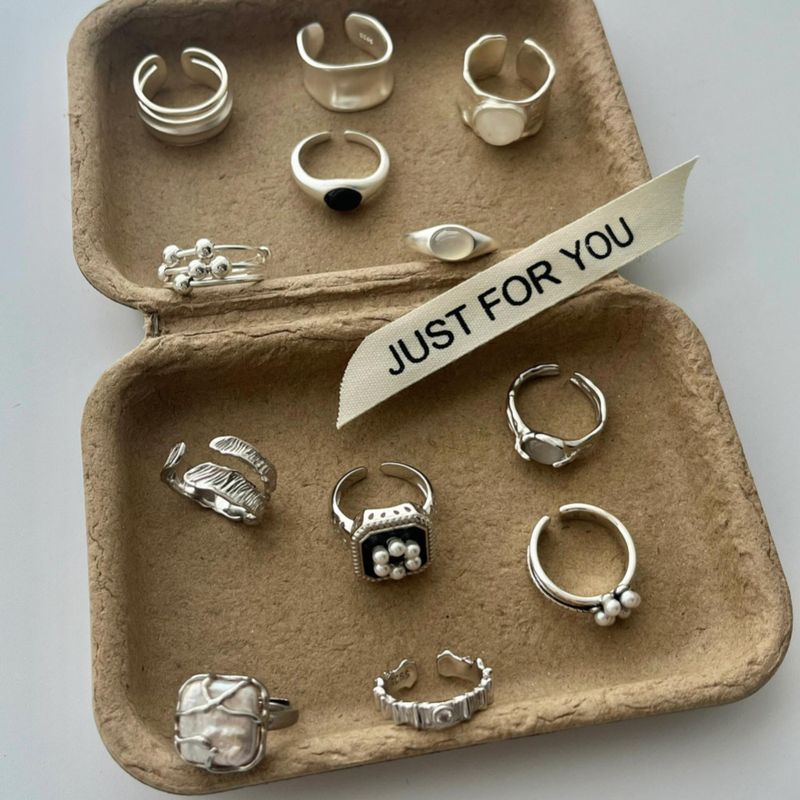 Sterling Silver Plain Band Ring For Women, Niche Light Luxury High-end Feel, Non-fading Ins Style Index Finger Ring, New_voghion.com
