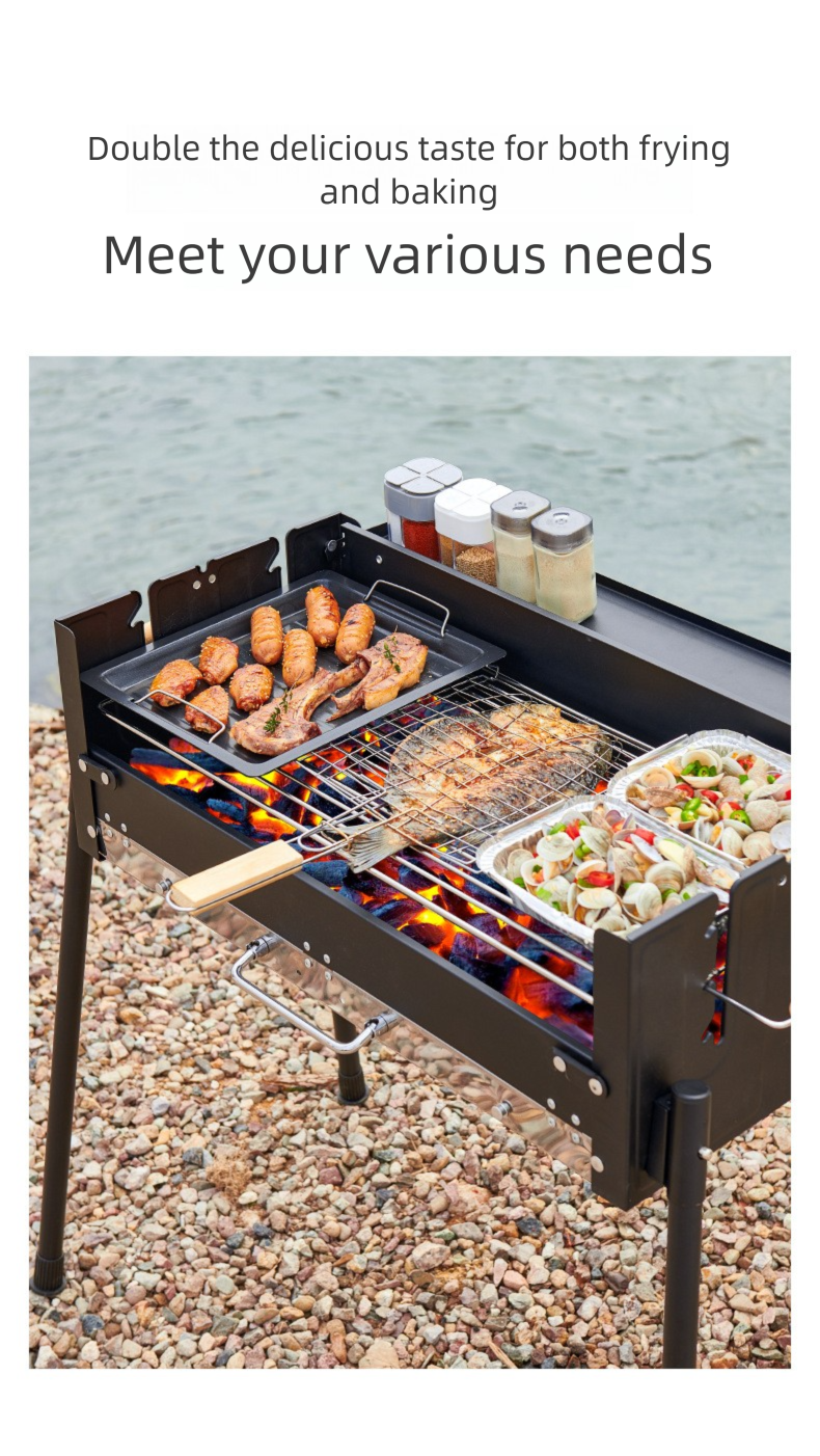 Bezdymny grill węglowy - przenośny stojak na grilla zewnętrznego do domu i ogrodu_voghion.com