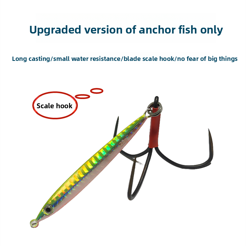 Blade Scale Casting Large Lure Fishing Gear Full Set Spear Hook Slim Long Iron Plate_voghion.com
